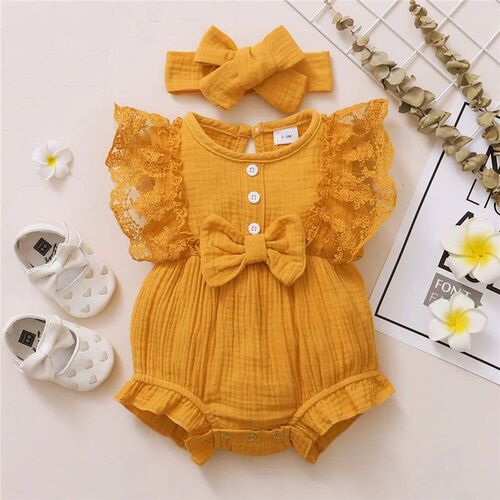 0-18 Months Old Newborn Solid Color Sleeveless Round Neck La