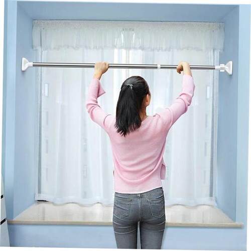 telescopic rod clothes hanging pole shower curtain rod晾衣杆