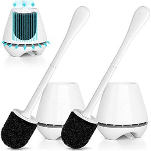 uptronic Toilet Brush and Holder 2 Pack, Toilet Brush wit