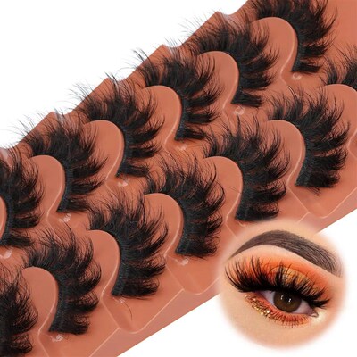 7pairs Fluffy Lashes 8D False Eyelashes 20mm Faux Mink Lashe