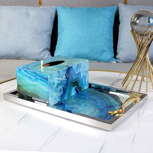Stainless steel tray model room soft decoration modern minim