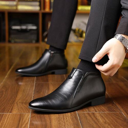 Retro Men Ankle Boots Luxury High-top Men Leather Shoes High