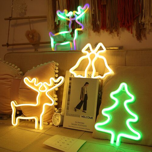 LED night lights stars moon clouds decoration neon wall lamp