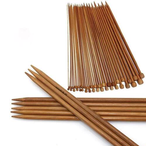 36PCS 18th Sweater Needle Carbonized Bamboo Crochet Single-p