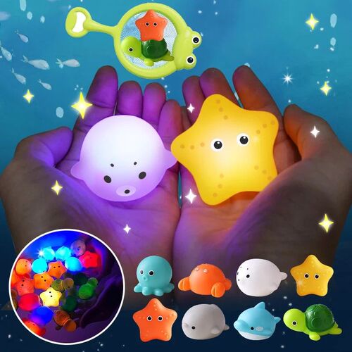 Baby Bath Toys Cute Luminous Floating Animals Swimming Water