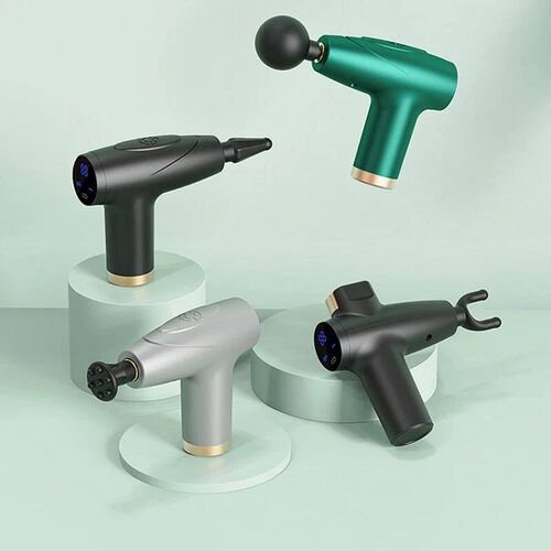 Black 4-Head Mini Fascia Gun Multi-Stage Massage Gun Muscle
