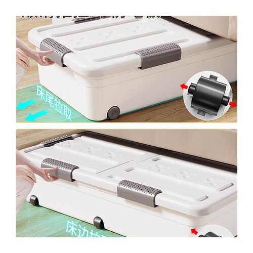 Under bed flat plastic clothes quilt drawer-type storage box