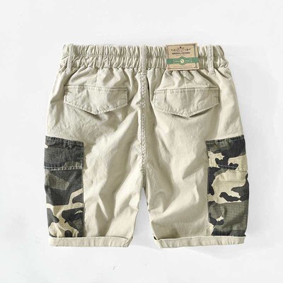 T110 spring and summer new mens camouflage stitching cotton