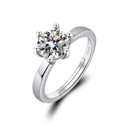 Mosan Diamond Ring Womens Six-claw Simulation Diamond Ring