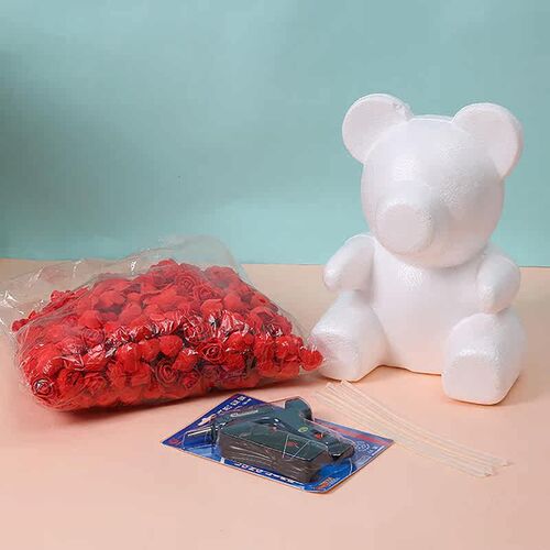 Romantic Valentines Day Rose Bear Gift Durable Handmade DIY