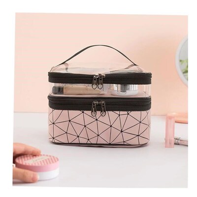 Double portable large capacity makeup bag version Ringer tra