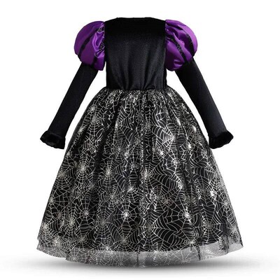 Fancy Magic Witch Halloween Costume for Kids Bat Ghost Gothi