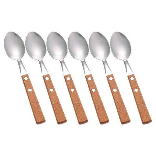 6 Pcs Household Ice Spoon Wooden Handle Western Food Coffee