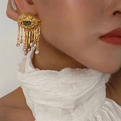Women Vintage Eyes of Demon Earring Ring Exaggerated rendy E