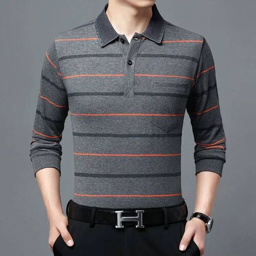 Fashion Men New Business Striped  Shirts Korean Spring Autum