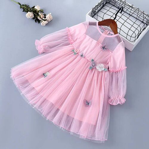 2-7 Years High Quality Spring Autumn Girl Dress New Lace Chi