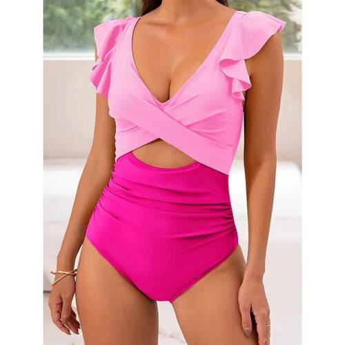 2024 Hollow Out Cross Ztvitality Swimsuit One Piece Solid Ru