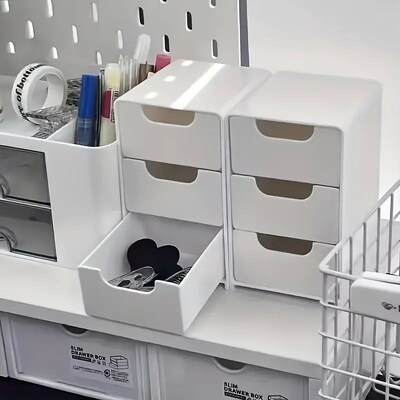 Chic 3-Tier Desk Organizer with Drawers - Ideal for Office S