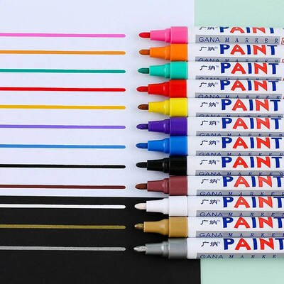 6 Ps Colorful Permanent Paint Marker Waterproof White Marker