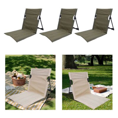 Folding Beach Chair with Back Support Outdoor Camping Chair