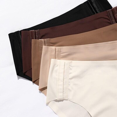 Ice silk breasted slip on briefs for women三角裤