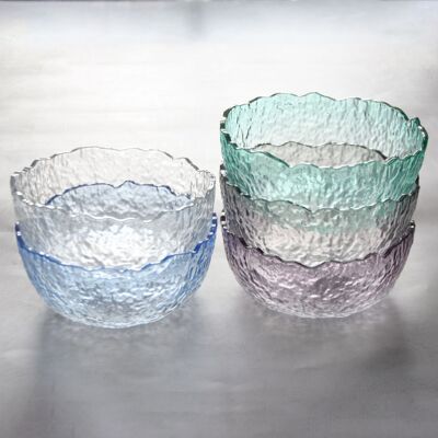 Glass salad bowl net red fruit plate hammer eye pattern irre