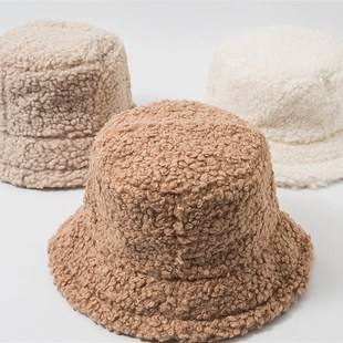 Women Hat Solid Artificial Fur Warm Female Cap Faux Fur Wint