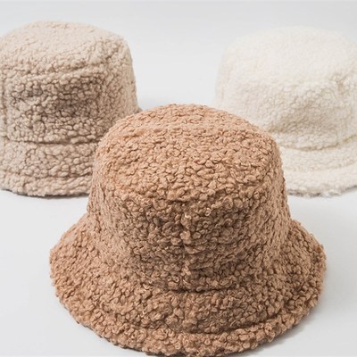 Women Hat Solid Artificial Fur Warm Female Cap Faux Fur Wint