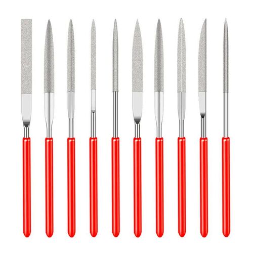 10Pcs Diamond Needle File Set 3x140mm Mini Needle File Kit F
