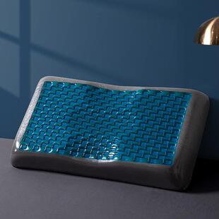 黑金凉感凝胶记忆枕头枕芯竹炭石墨烯生物基零压力慢回弹低护颈枕