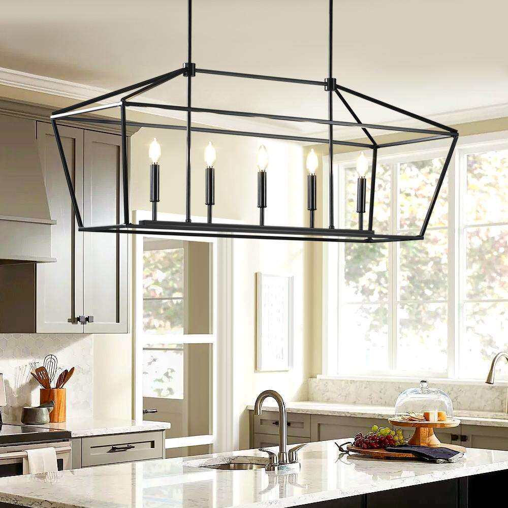 跨境亚马逊ebay铁艺客厅厨房创意工业风吧台美式长方形loft吊灯