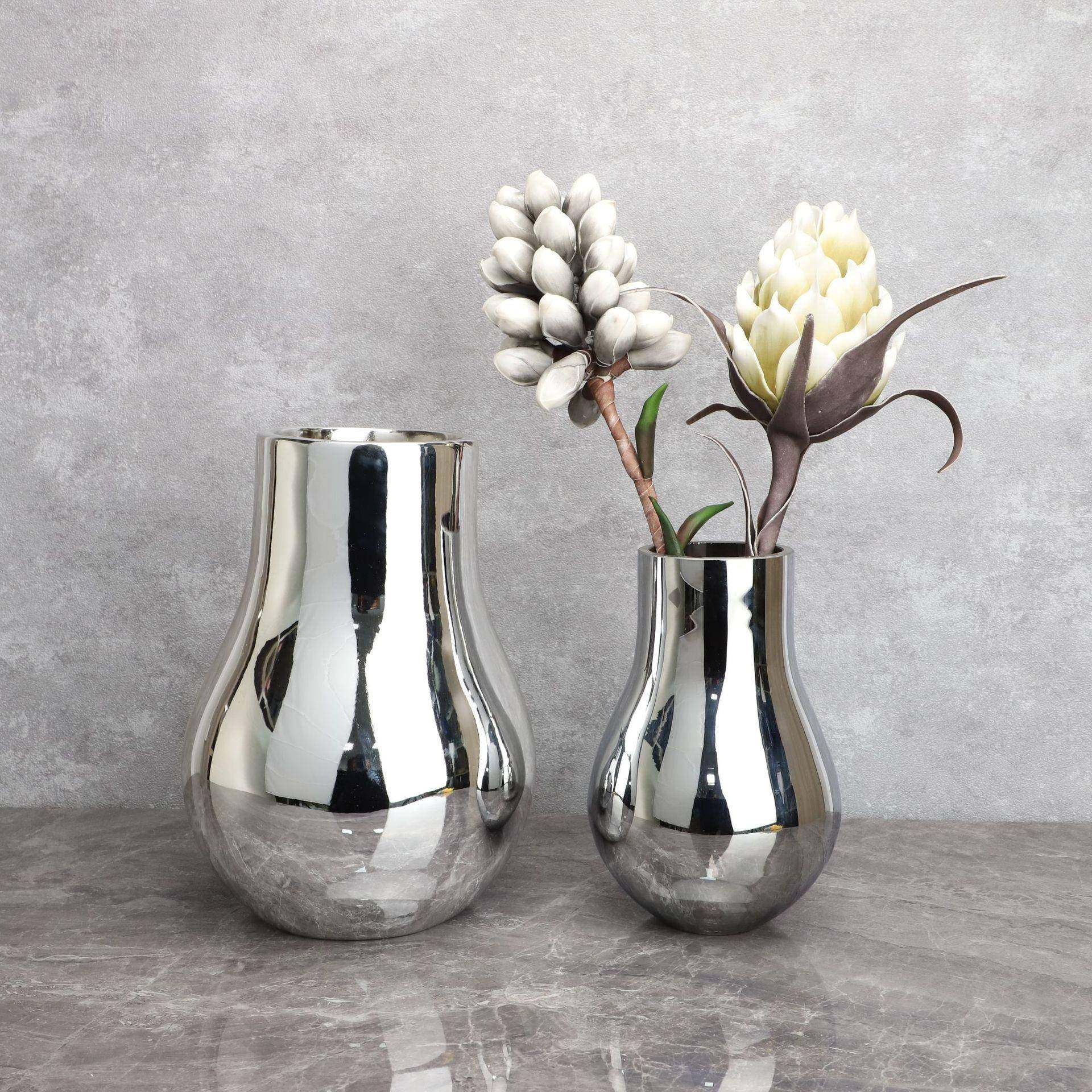 新中式玻璃灯泡花瓶花器样板房电视柜客厅卧室餐厅家居装饰摆件