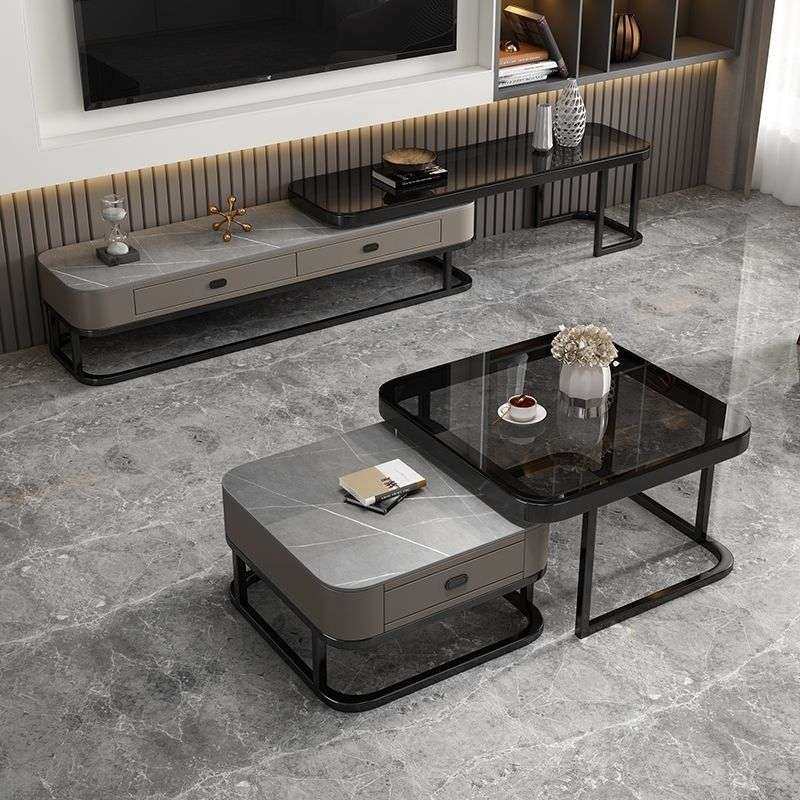 轻奢茶几客厅家用现代简约小户型网红方形玻璃岩板茶几电视柜组合,3C数码配件,其它配件,淘宝优惠券,粉丝福利购,淘宝优惠卷
