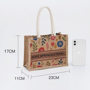 麻布袋亚麻手袋麻布手提袋棉麻包无印良品复古麻袋麻布包