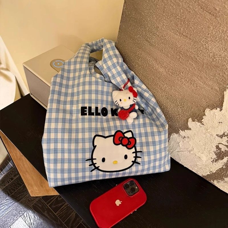 新款可爱风kitty帆布包手提单肩斜挎包夏季通勤大容量新款挎包