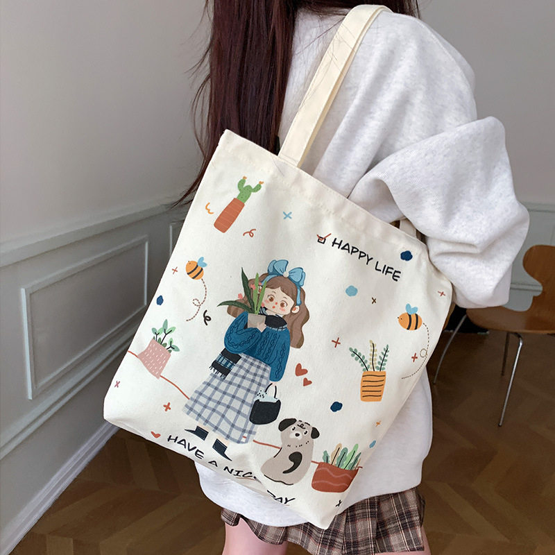 厂家时尚帆布包女大容量单肩包2025新款学生补习袋韩版装书袋