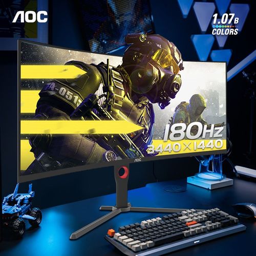 AOC 34英寸准4K180Hz电竞电脑显示器CU34G3X曲面带鱼屏2K144Hz 32