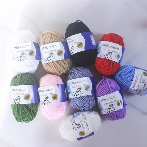 5Ply Soft Milk Cotton Knitting Yarn Needlework Dyed Lanas