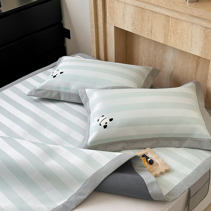 类母婴级丨夏季冰丝凉席三件可机洗水洗床笠款可折叠家用软席,床上用品,冰丝席,淘宝优惠券,粉丝福利购,淘宝优惠卷