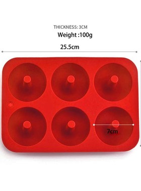 6 Holes Silicone Donut Mold Bagel Pan Non Stick Baking Heat