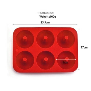 6 Holes Silicone Donut Mold Bagel Pan Non Stick Baking Heat