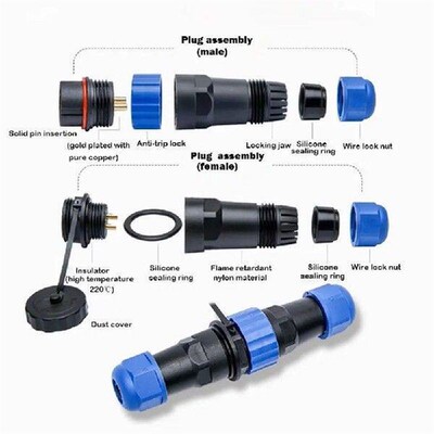 Electrical Accessories SP13 Waterproof Connector Docking
