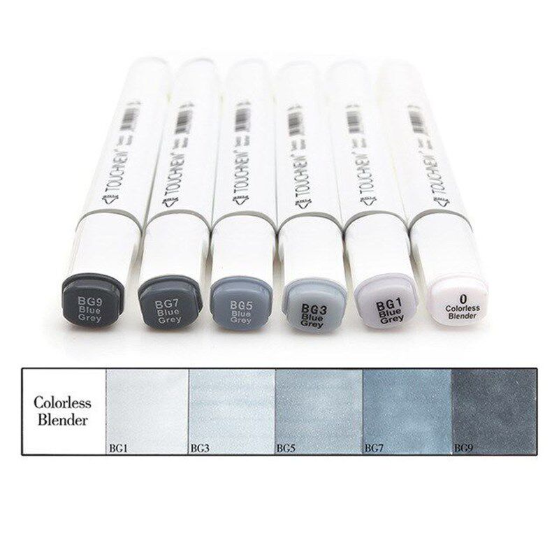 TOUCHNEW 6/12/30Color Grey Markers Dual Alcohol Based Head S图片