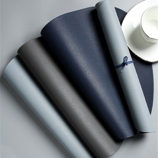 nordic leather table mat western food pad plate cushion