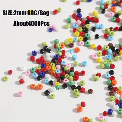 4000pcs 2mm Boxed Czech Glass Seed Beads Small Loose Waist B