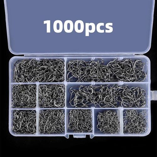1000PCS Fishing Hooks Set High Carbon SteeNl Sharp Durable B