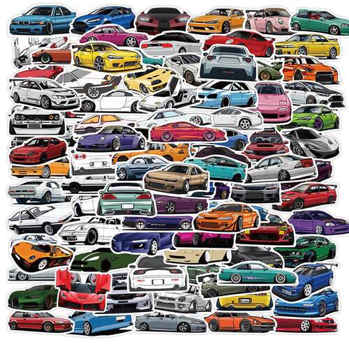 10/30/50/100PCS  Retrofit Racing Car Graffiti Stickers Lapto