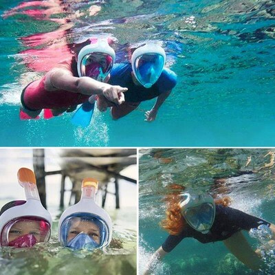 Underwater Snorkeling Full Face Children Swimming Mask Set S