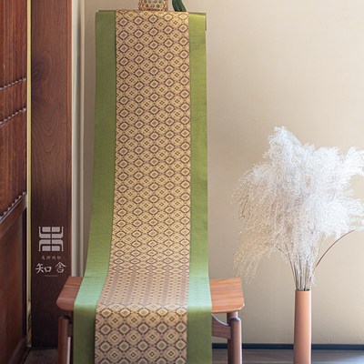 归云居 安平如意沐春茶席 传统手工艺织锦提花布艺桌旗茶席 知舍