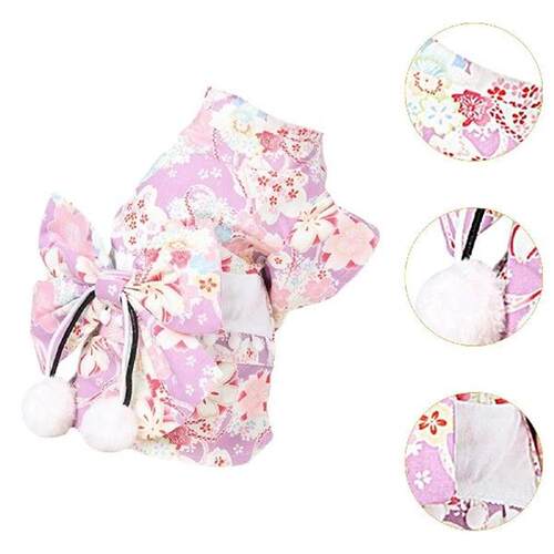 Cat Dress Breathable with Bowtie Flower Pattern for Small